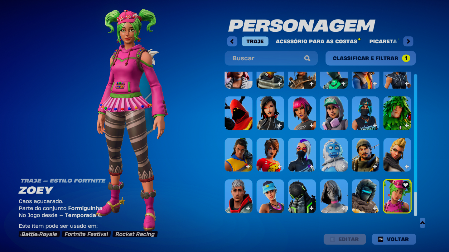 CONTA FORTNITE - 162 SKINS + SALVE O MUNDO WONDER TRAVIS E MUITO MAIS