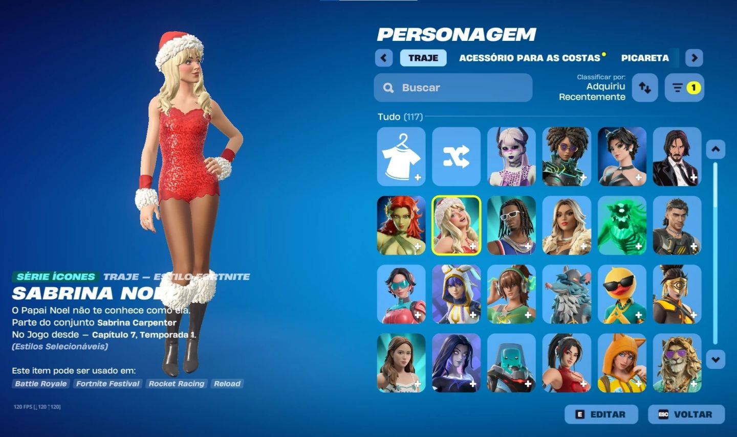 Conta Fortnite com Lara Croft e varias skins tryhard