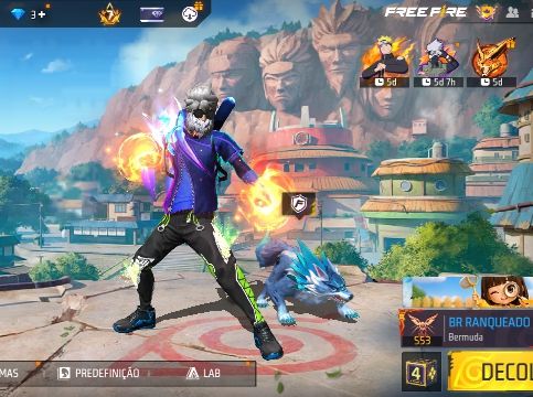 CONTA FREE FIRE LEVEL 81 PRIME 7 SOMBRA ROXA , UMP RUBI ,BANDEIRAO