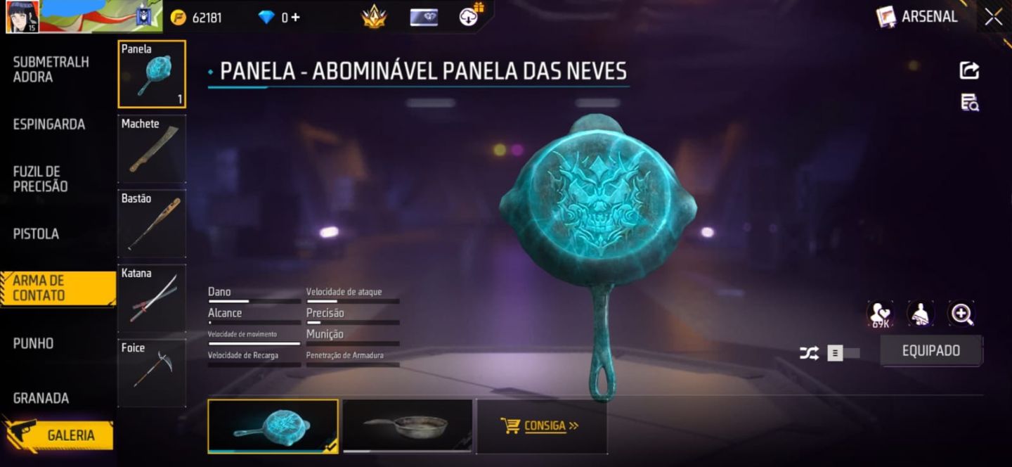 CONTA DE FREE FIRE COM CONJUNTO JIRAIYA | MP5 TRETA SOMBRIA | 2 PAREDE DE GEL