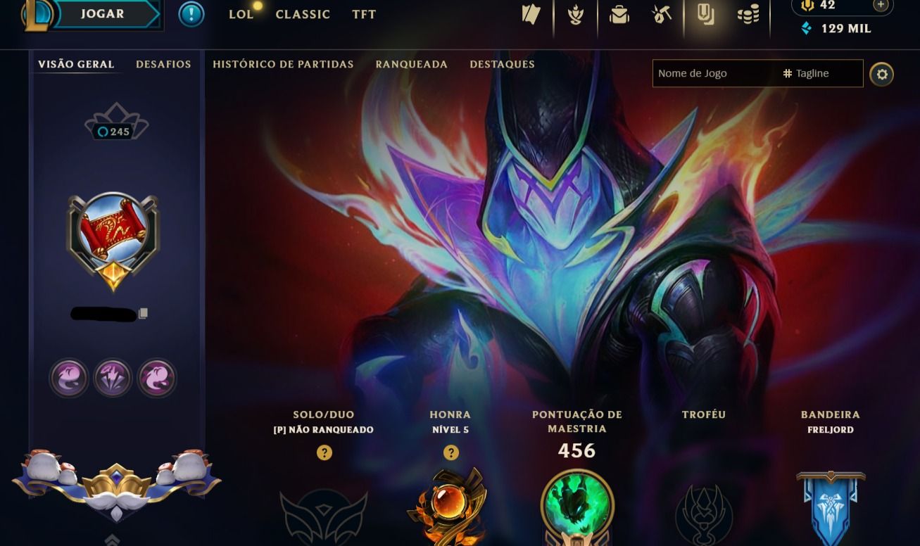 CONTA UNRANKED - 195 SKIN - FULL CHAMP + PREÇO BAIXISSIMO! - 100% SEGURA!