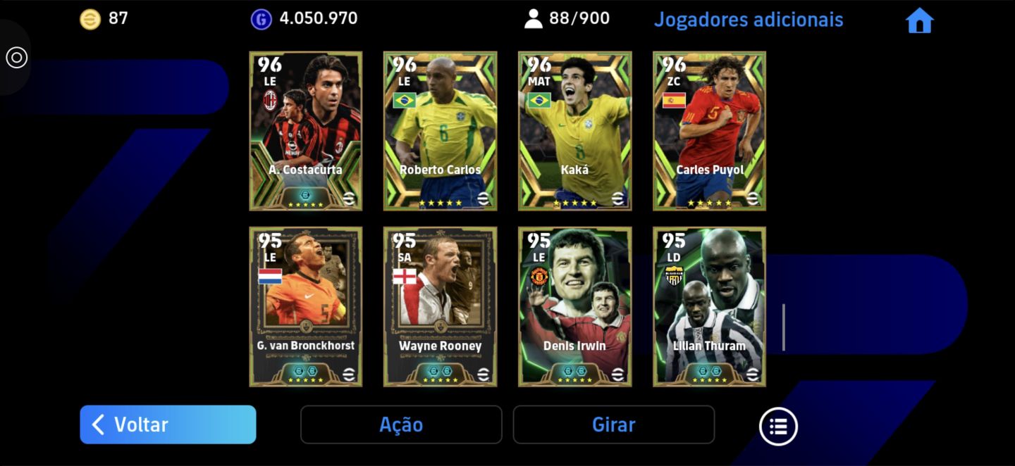 Conta efootball barba cabelo é bigode (defesa meio campo é ataque)