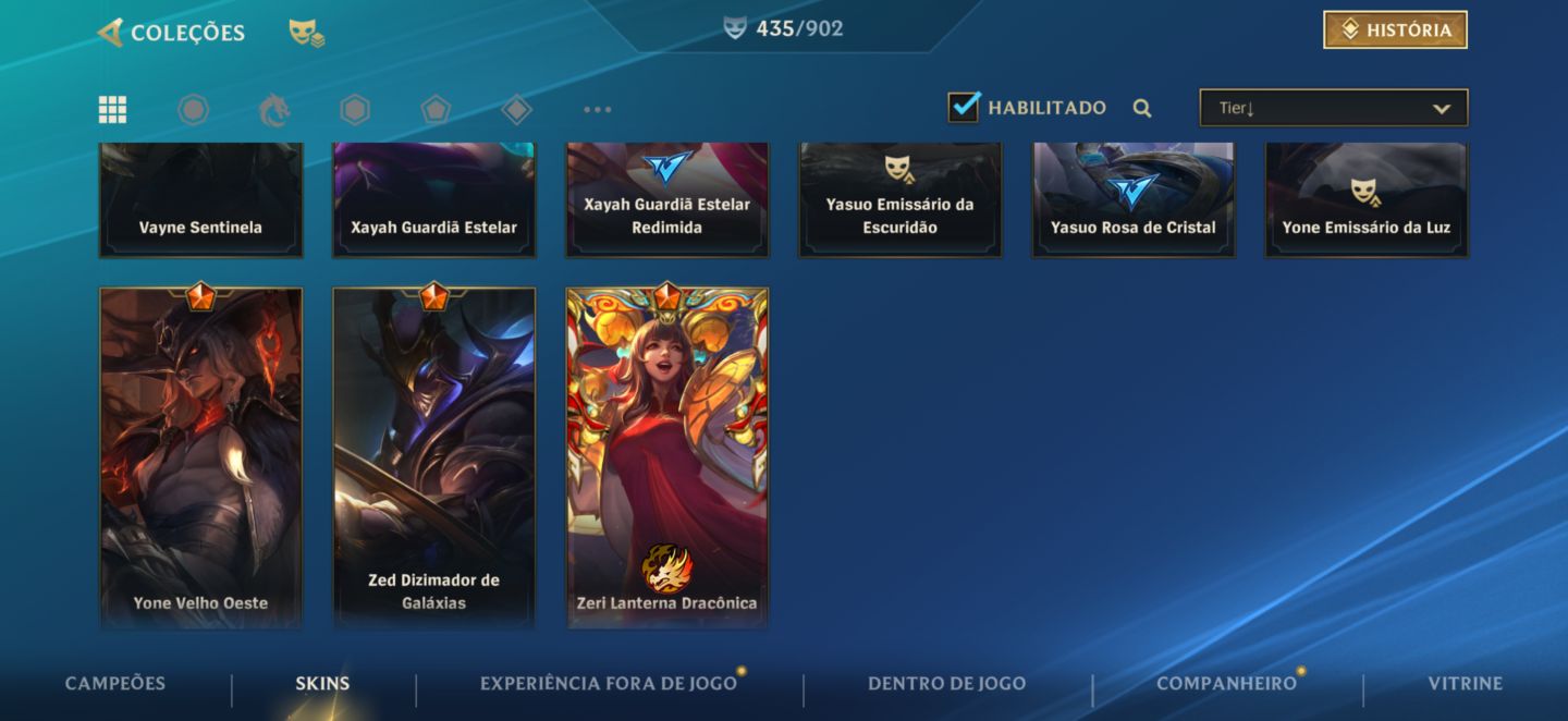 NV338 | mais de 430 SKINS| 77K COLEÇÃO| 2X MONARCA e 4X CHALLENGER