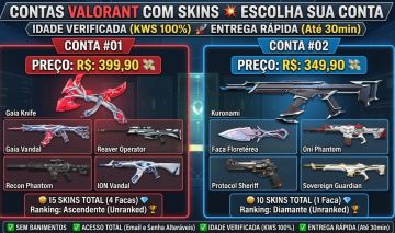 CONTAS VALORANT COM SKINS / ESCOLHA SUA CONTA / IDADE VERIFICADA