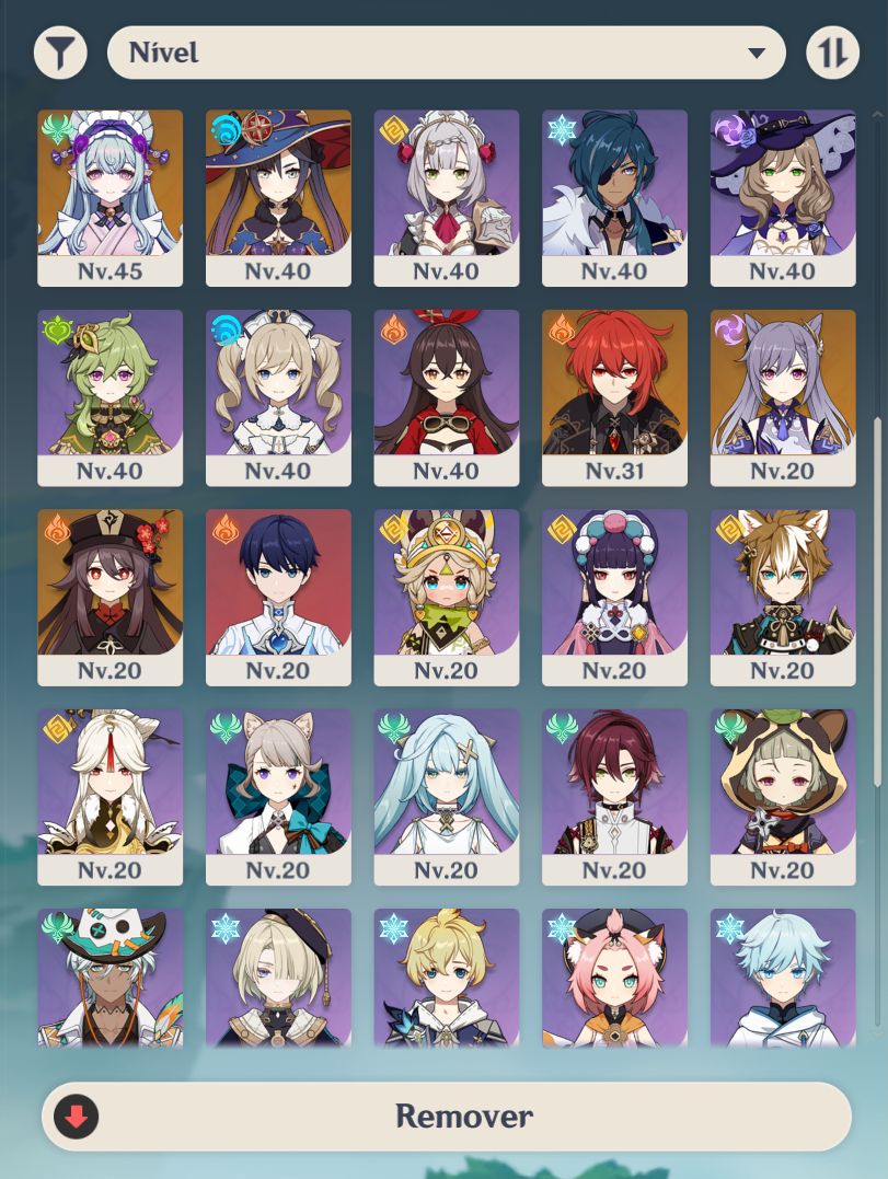 Acc AR 57 - Mavuika, Xilonen, Sandrone, e muito mais. OBS: Valor negociável