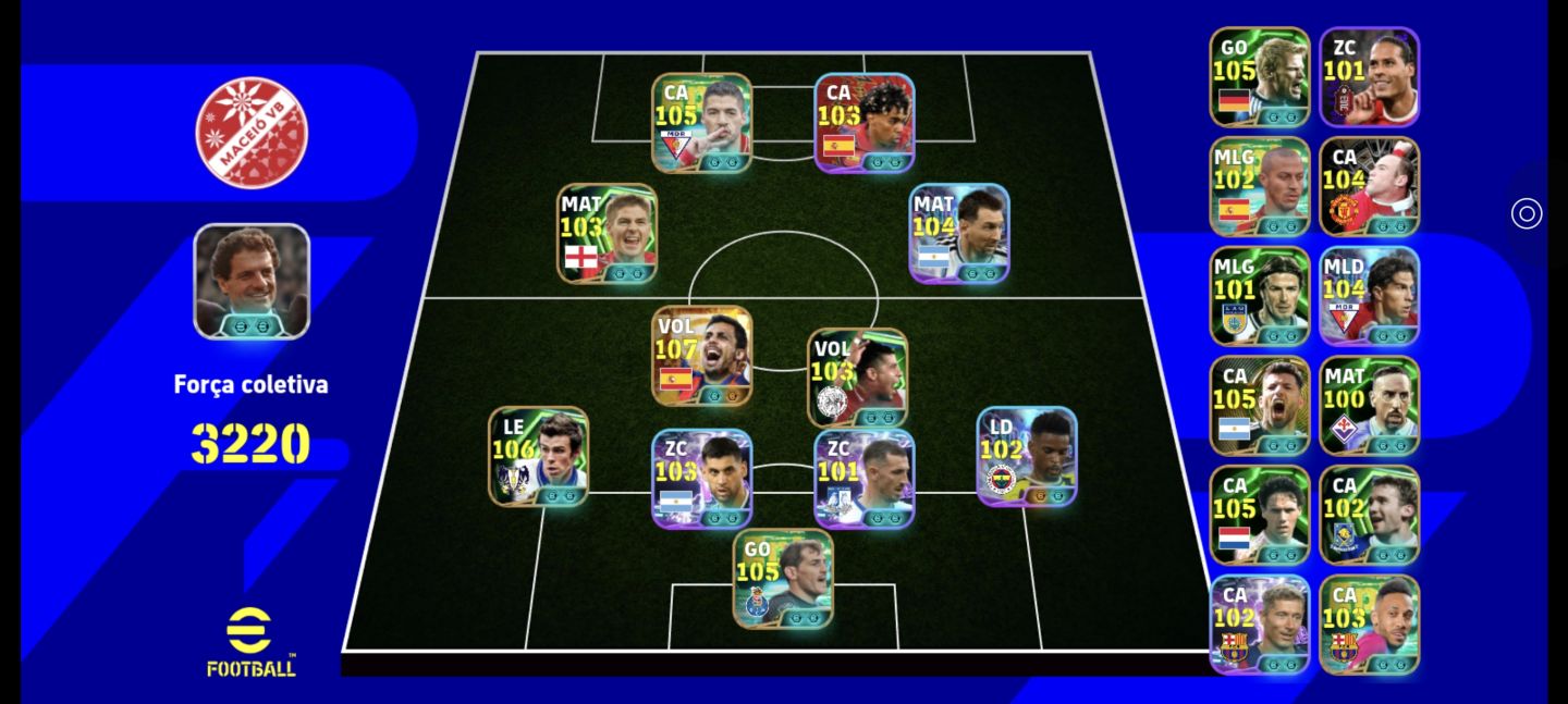 CONTA eFOOTBALL MOBILE | FORÇA 3220 | 2,6 MILHÕES DE GP | CRAQUES 105+