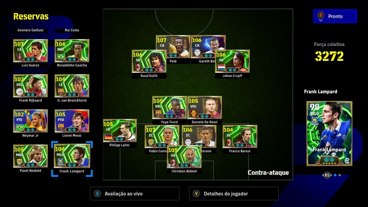 CONTA - EFOOTBALL STEAM - 36 ÉPICOS/BIG TIME (IBRA 109, PELÉ 107, GULLIT)