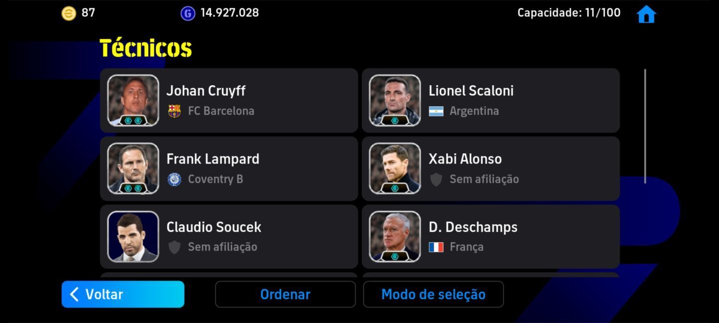 CONTA EFOOTBALL RARA! PELÉ 108 + MESSI BLITZ + VILLA BLITZ + VIEIRA E+++!