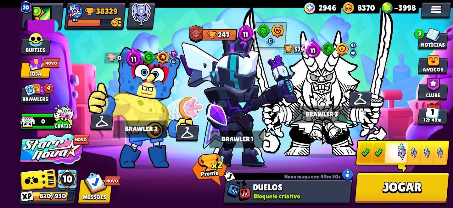 PROMO POR 1 SEMANA!! 87 BRAWLERS (37 LVL 11 / 34 HYPER) E SKINS RARAS!!