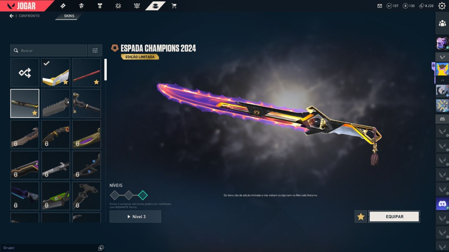 VALORANT | BUNDLE CHAMPIONS 2024 COMPLETO | 5 VANDALS + 3 FACAS