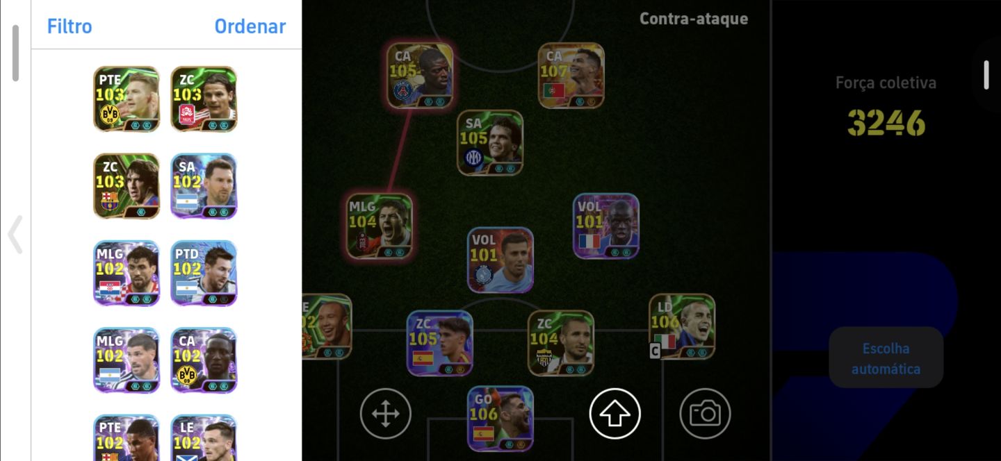 Conta de efotbol com 3244 de força com cr7 prime dembele bola de ouro e compania