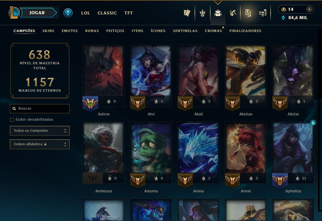 Conta LoL Nv 408 | 336 Skins | 169 Cromas | Ícone Barão 2013 | 84k EA