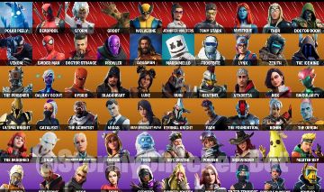 94 SKINS + MARVEL FULL + VENOM + S7S8S9S10 FULL + MARSHMELLO