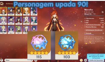 CONTA GENSHIN MAVUIKA + 218 TIROS + DEHYA + MONA!