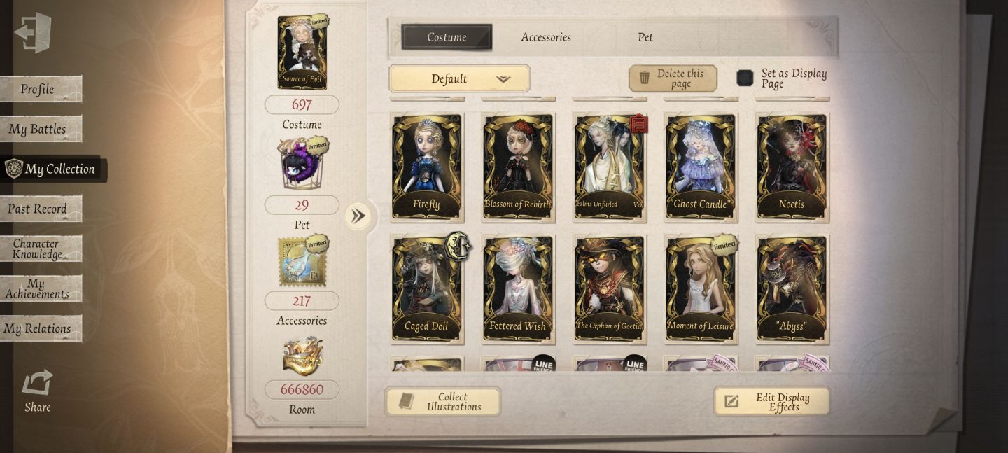 Conta Identity V (NA/EU Android) - Limitados, Danganronpa, Persona, Misty Villa