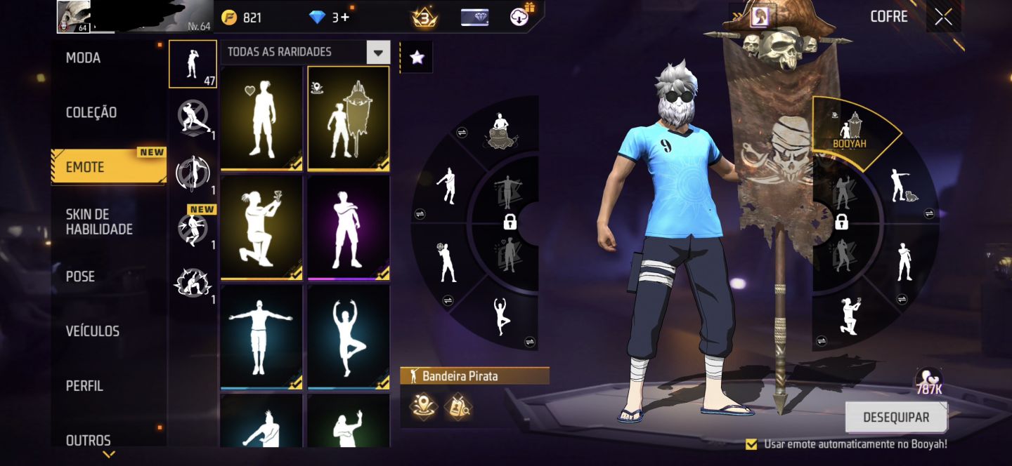 Conta de Free Fire nível 64 rara
