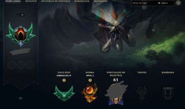 CONTA LOL ESMERALDA 4 CAINDO COM DIAMANTE/ESMERALDA 1