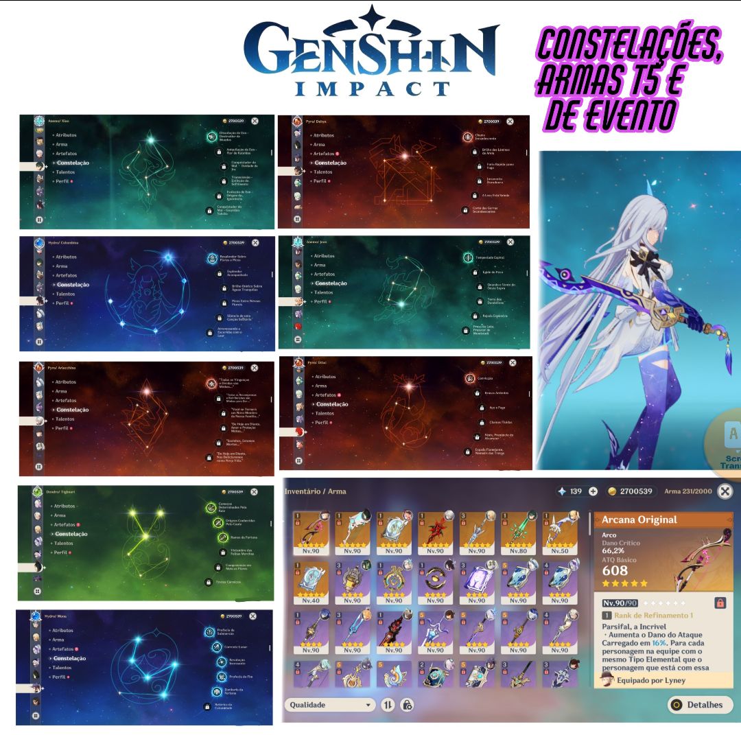 CONTA HOYOVERSE PREMIUM | GENSHIN + ZZZ + HSR | AR60 | ENDGAME | MUITOS T5 e +!