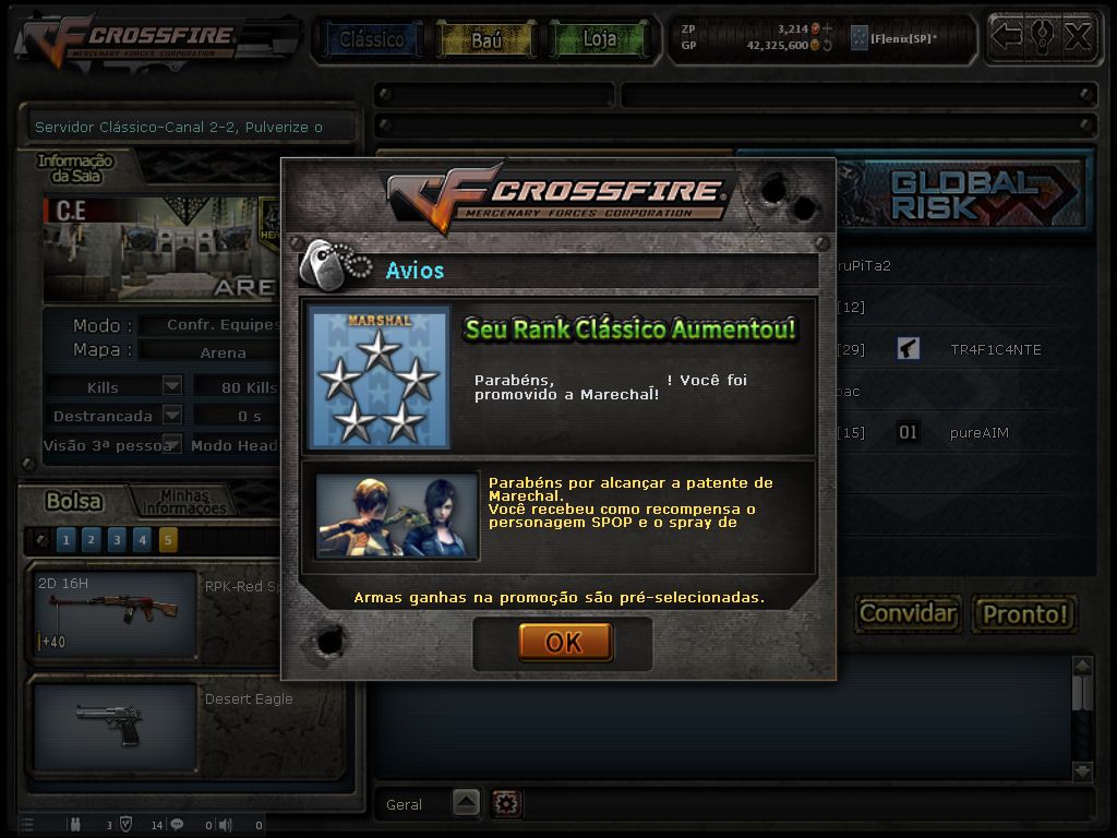 FREE KILL CROSSFIRE - TOP 100 CLASSICO - MARECHAL HONRADO - BOT