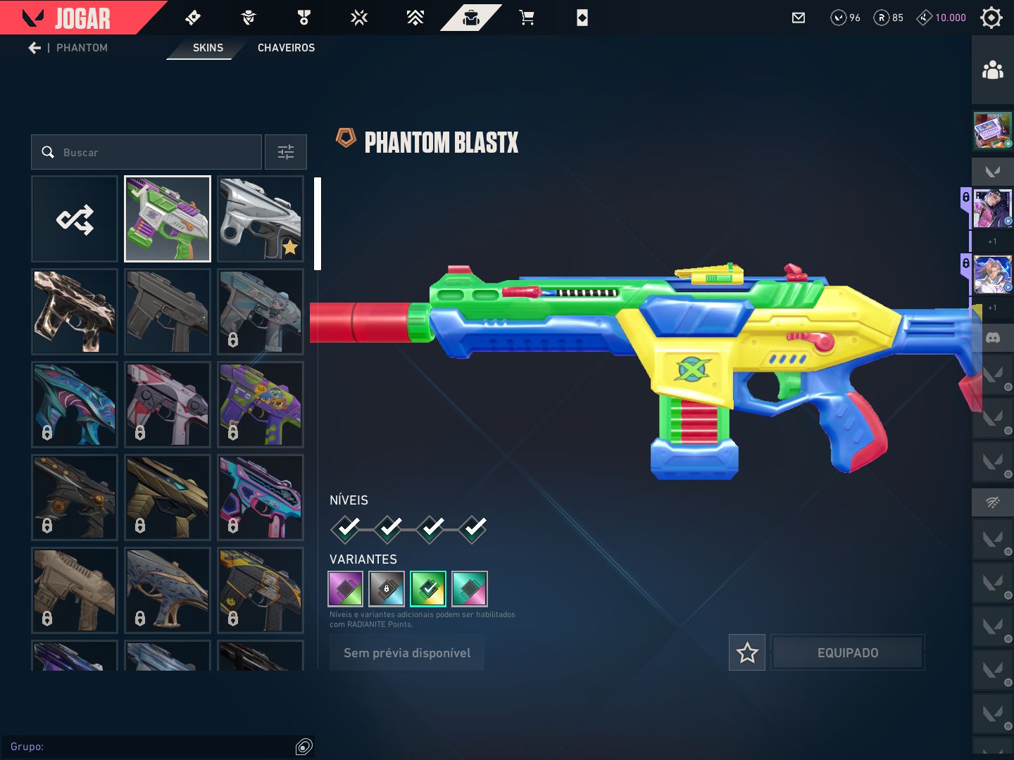 Conta recheada de skins boas. 3 de faca, 5 de vandal, 2 de phantom e mais
