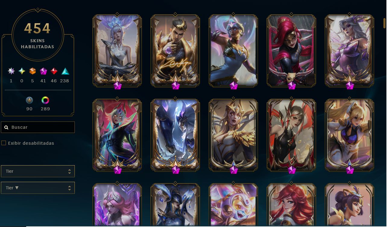 CONTA RIOT (LOL, VALORANT) contendo muuitas skins épicas lendarias e muito mais