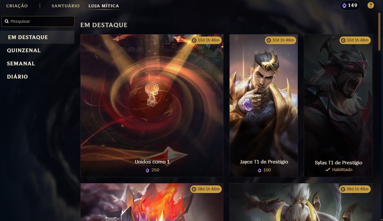 CONTA LEAGUE OF LEGENDS LEVEL 700+ | 10 SKINS MITICAS / FULL ACESSO + ESSENCIA