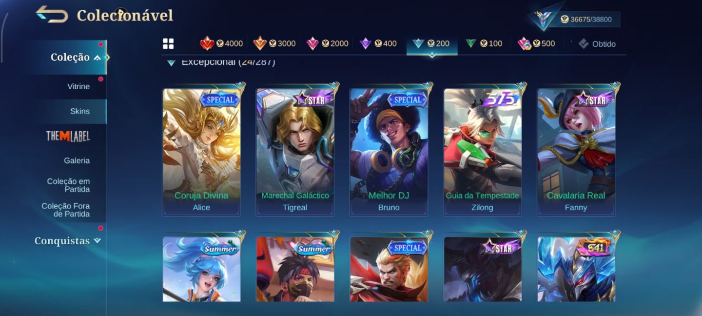 CONTA MOBILE LEGENDS 406 DIMAS SANRIO STREET FIGHTER E JUJUTSU [negócio preço]