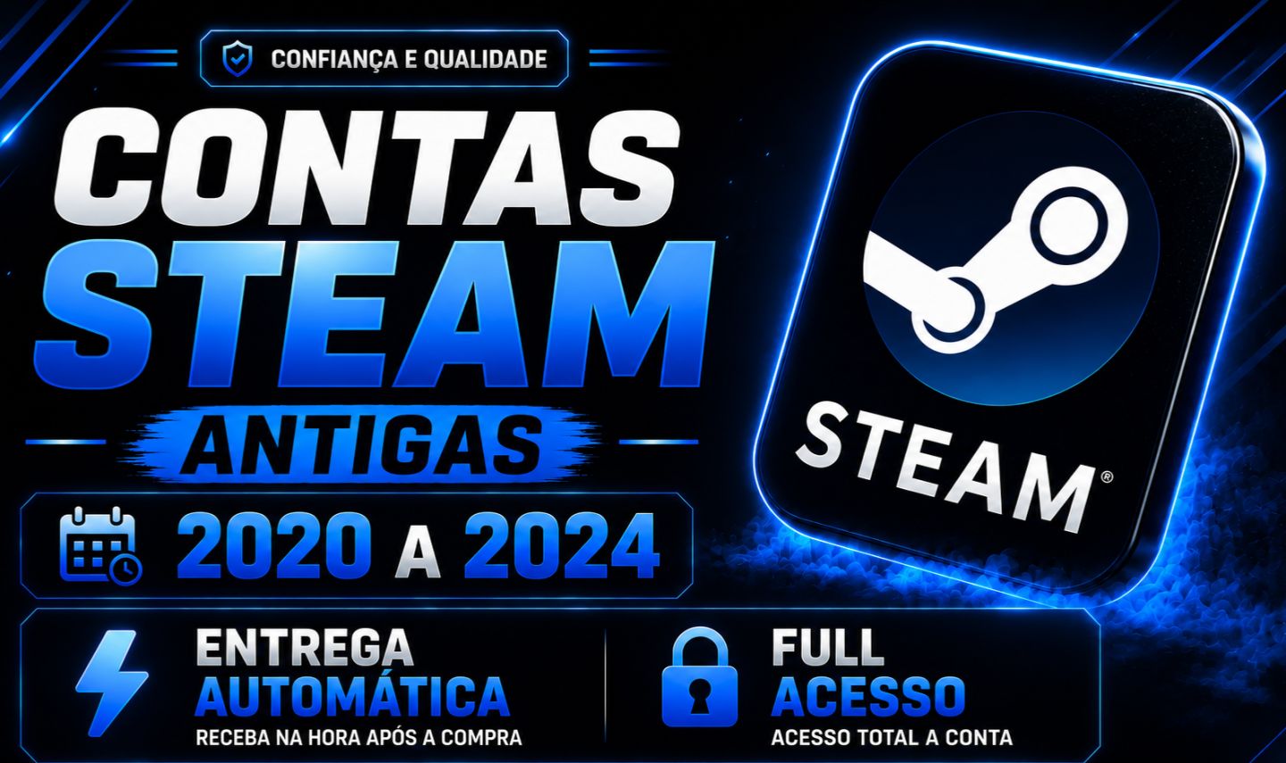 CONTAS STEAM ANTIGAS 2020 A 2024 | MEDALHAS - ENTREGA AUTOMÁTICA