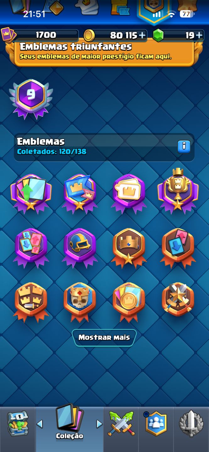 Conta de Clash Royale - 9 anos