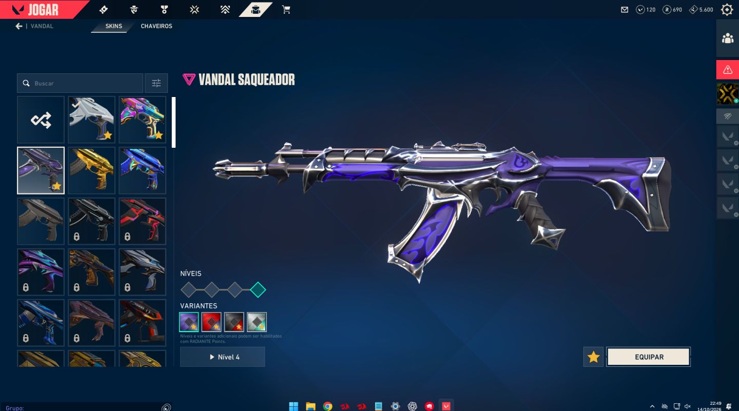 CONTA VALORANT CHEIA DE SKINS