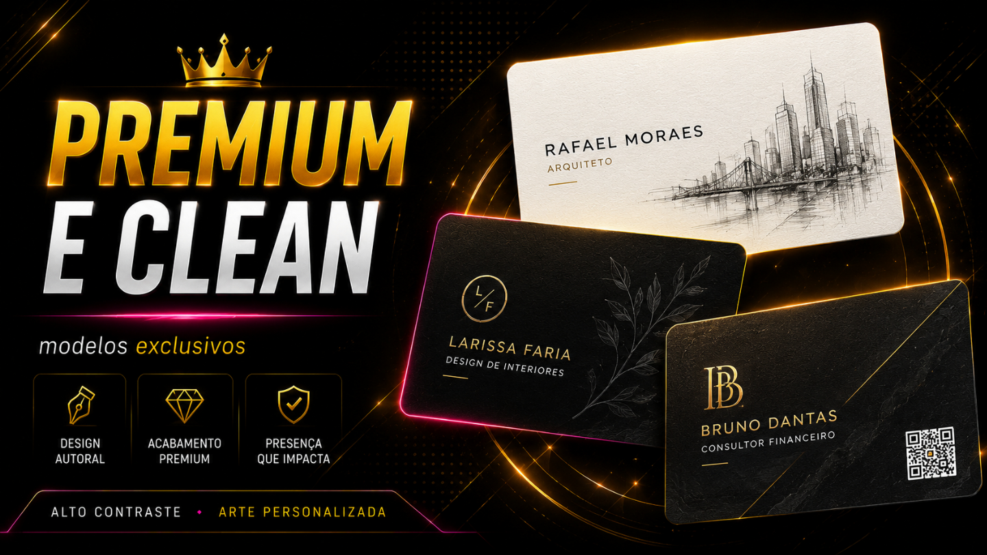 Criação de Arte para Cartão de Visita Premium Frente e Verso | Design Exclusivo