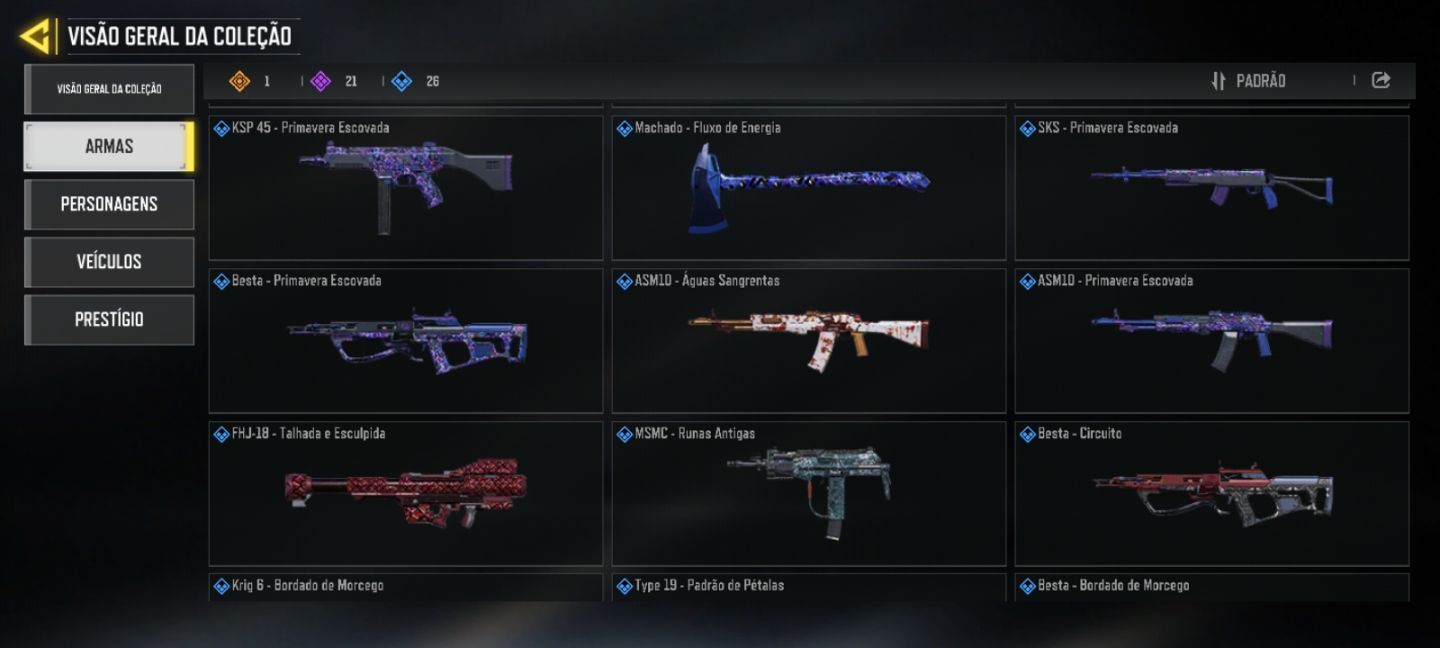 CONTA COD LVL 66 | 1 LENDÁRIA | 20 CP | BR LENDÁRIO | CARTÃO RENOMEAR NICK
