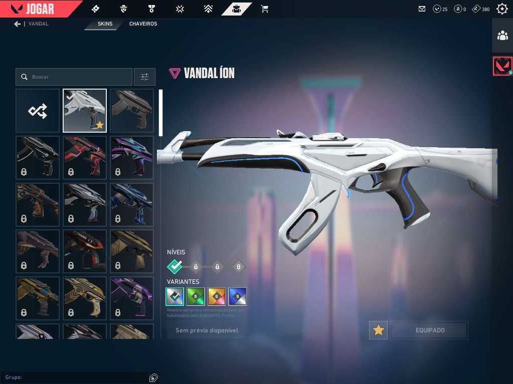 CONTA COM SKIN VANDAL ION VALORANT