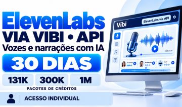 ELEVENLABS | VOZES E NARRAÇÕES COM IA REALISTA | 30 DIAS | ACESSO INDIVIDUAL