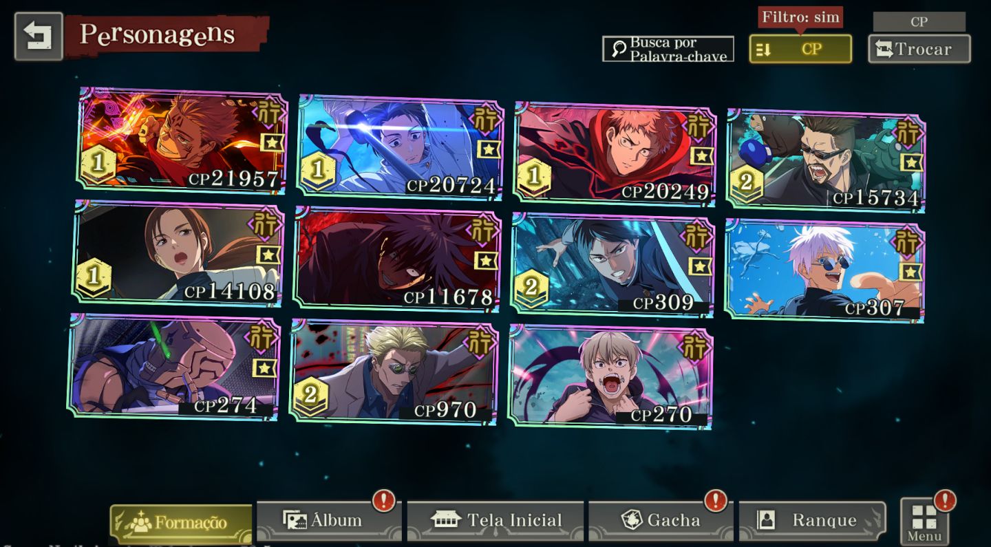 CONTA JUJUTSU KAISEN PHANTOM PARADE END GAME