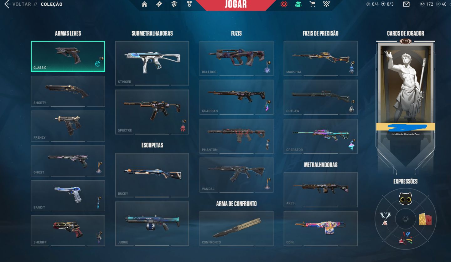Conta League of Legends com 974 skins, e mais algumas skins no Valorant