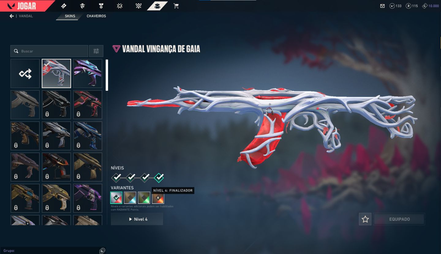CONTA VALORANT COM VANDAL VINGANÇA DE GAIA + VÁRIAS ARMAS DE PASSE + FULL ACESSO