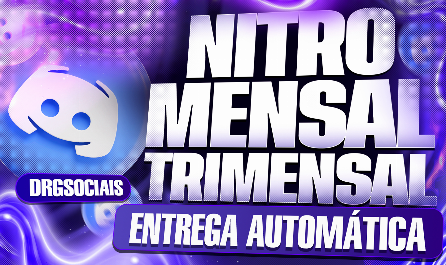DISCORD NITRO 3 MESES E 1 MÊS | NITRO TRIMESTRAL E MENSAL | ENTREGA AUTOMÁTICA