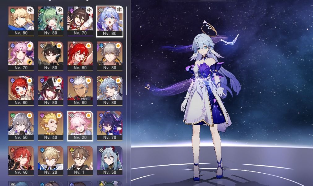 Conta honkai star rail lvl 67, vários limitados.