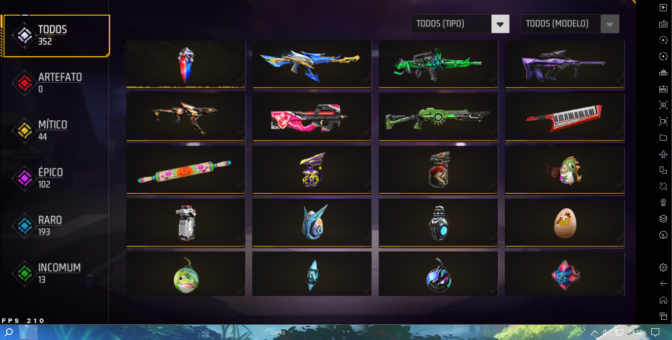 Conta de free fire LVL 66 e +8K likes