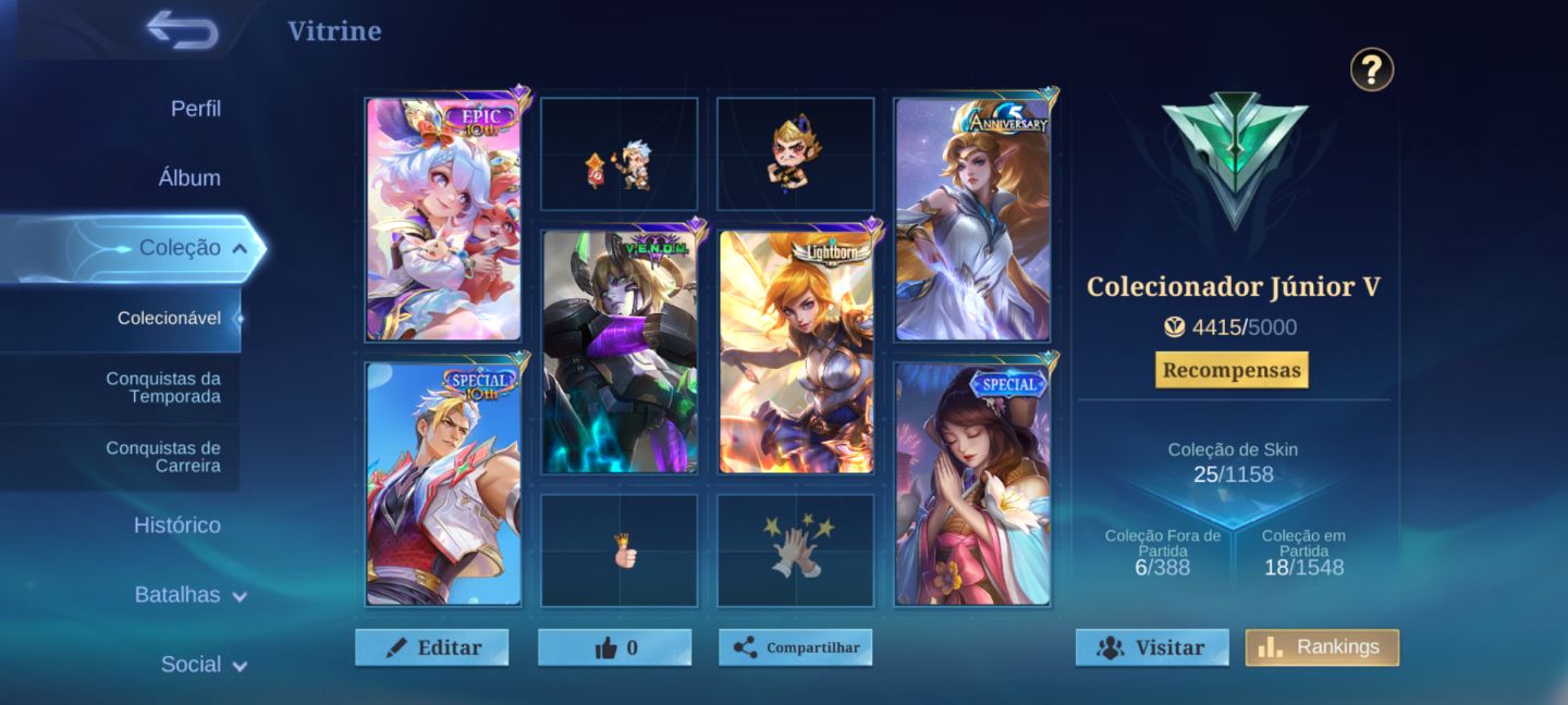 Conta de Mlbb com Wr acima de 90%