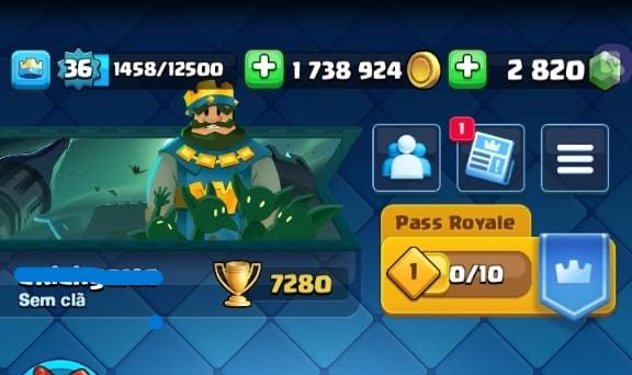 CONTA DE CLASH ROYALE LEVEL 36 COM 2K800DE GEMA E MUITAS EVOLUÇÕES!!!