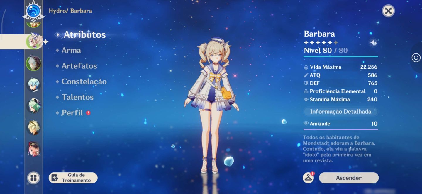 Conta de Genshin Impact, criada em 2021, rank 55