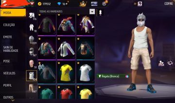 CONTA braba de Free fire com passe antigo, via Facebook (app)
