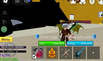 Conta de blox fruits com Rumble perma e itens fortes