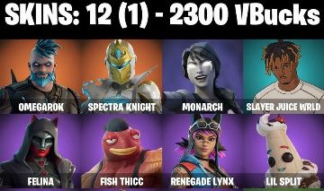 CONTA FORTNITE RARA - 2300 Vbucks Monarch | Omegarok | Spectra Knight