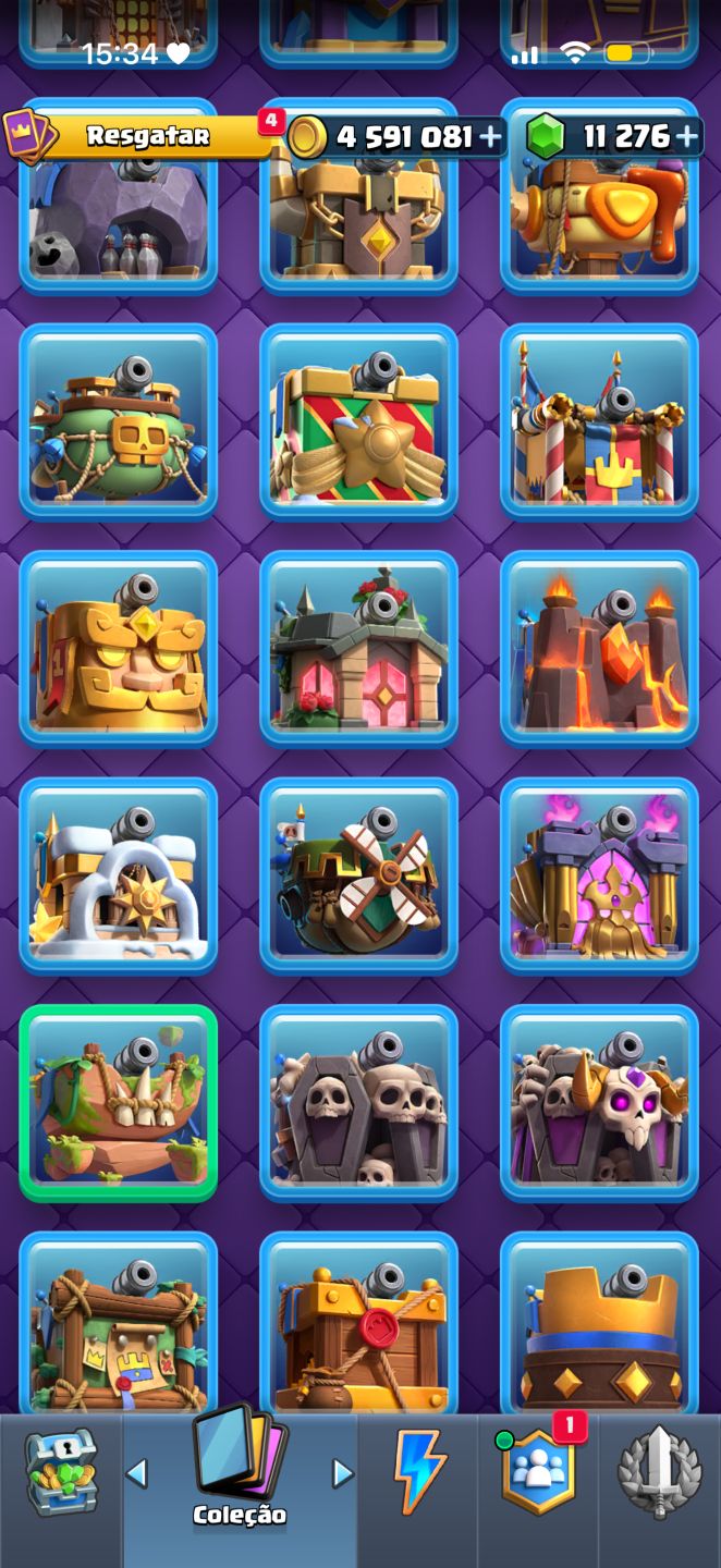 CONTA CLASH ROYALE FULL, 256+ EMOTES RARÍSSIMOS, 50 SKINS DE TORRE