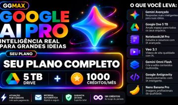 Google Gemini IA Pro | 18k Créditos + 5Tb + Veo 3.1 + Flow + Omni + Antigravity