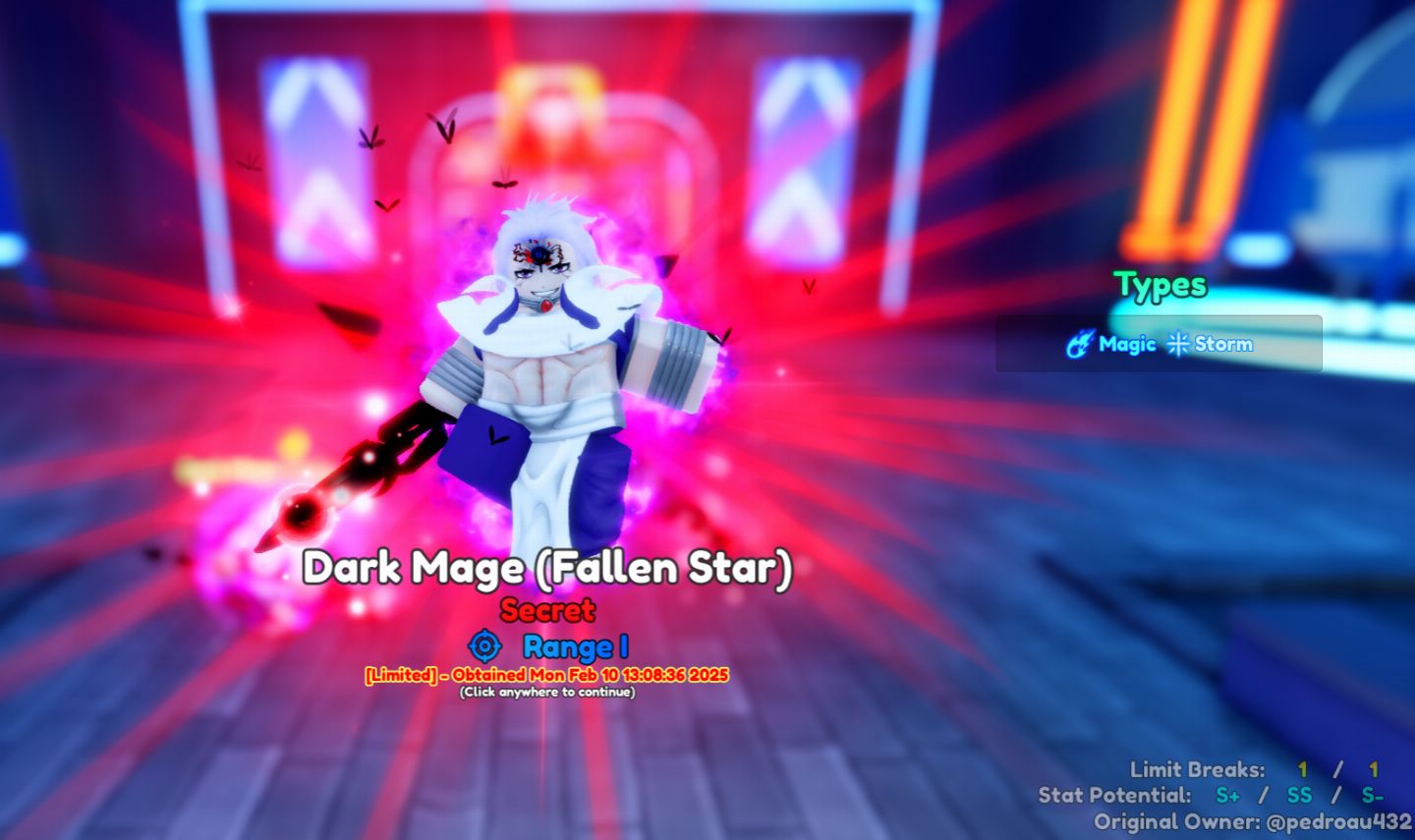 ANIME ADVENTURES | DARK MAGE EVO LIMIT BREAK STATUS S+ / SS / S-