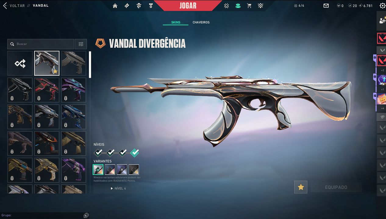CONTA VALORANT EX IMORTAL ATUAL ASC 3 COM MUITA SKIN
